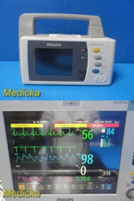 2016 Philips Intellivue M3002A X2 Patient Monitor; 865039 Companion Module~33526
