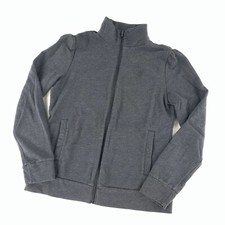 Banana Republic Jacket Sweatshirt Medium Gray Blank Full Zip Fleece Lined