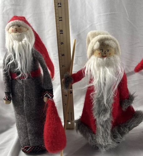 Vintage Ljungstroms Tomte Swedish Sweden Felt Wood Christmas Gnome Figure Lot 4 - Picture 15 of 19