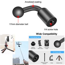 17mm Adapter For Cell Phone Tablet Clamp Clip Aluminum Ball Head Holder Bracket