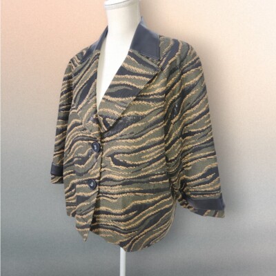 Hilton Hollis L Large Women's Luxury Jacket Green Gold Black 222127 $860 MSRP 