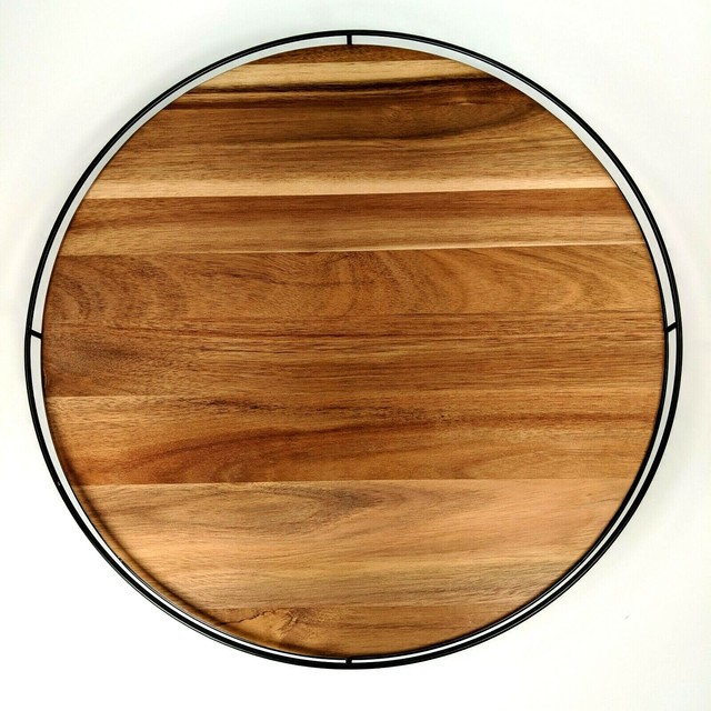 Hearth and Hand Magnolia 18inch Acacia Wood Lazy Susan Rotating