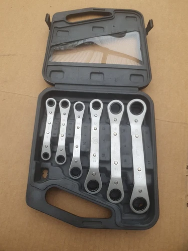 DURO Ringschlüssel Ratsche Doppel Ringschlüsselsat 6 teilig Powerfix