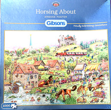 ?HORSING ABOUT? Gibon's Jigsaw Puzzle 1000 Pcs~ Beautifully Colourful & Comical