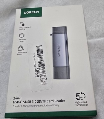 UGREEN Card Reader USB 3.0 Type-C to SD TF 2 in 1 Card Adapter For Laptop Phone