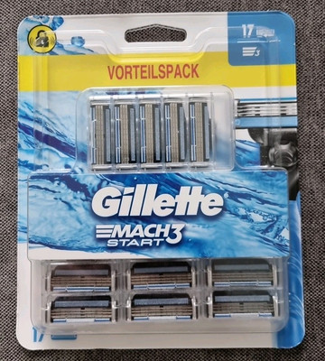 Gillette Mach 3 Start Rasierklingen 17 Klingen Set Neu
