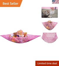 Durable Mesh Jumbo Toy Hammock - Organizer for Stuffed Animals  Toys in Pink