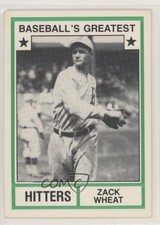 1982 Baseball's Greatest Hitters White Back Zack Wheat (No MLB Logo) HOF 09z5