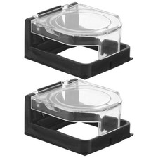 2Pcs Durable Pc Switch Cover Clear Dustproof Power Button Protector for Home