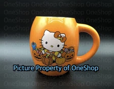NEW Sanrio Hello Kitty Halloween Orange Bow Pumpkin Coffee Mug Trick Or Treat