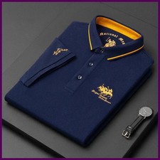 Men's Embroidered Casual Fashion Short Sleeved POLO Shirt Summer Comfortable Top