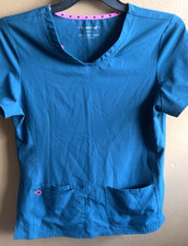 HEARTSOUL MEDIUM BLUE SCRUBS SHIRT 3 POCKETS