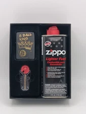 Zippo King 8 Ball Design 46291 Lighter, Flints,  Lighter Fluid Gift Set 