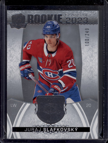 Juraj Slafkovsky #2023-SL 2022 Upper Deck The Cup Rookie Class of 2023 Gold Foil Autograph card