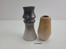 2x Keramik Vasen KLW Kiessling handgedreht Mid Century Deko beige grau #2510943