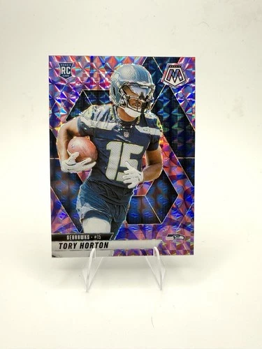 2025 Panini Mosaic - Rookies Tory Horton #396 Reactive Purple Mosaic Prizm (RC)
