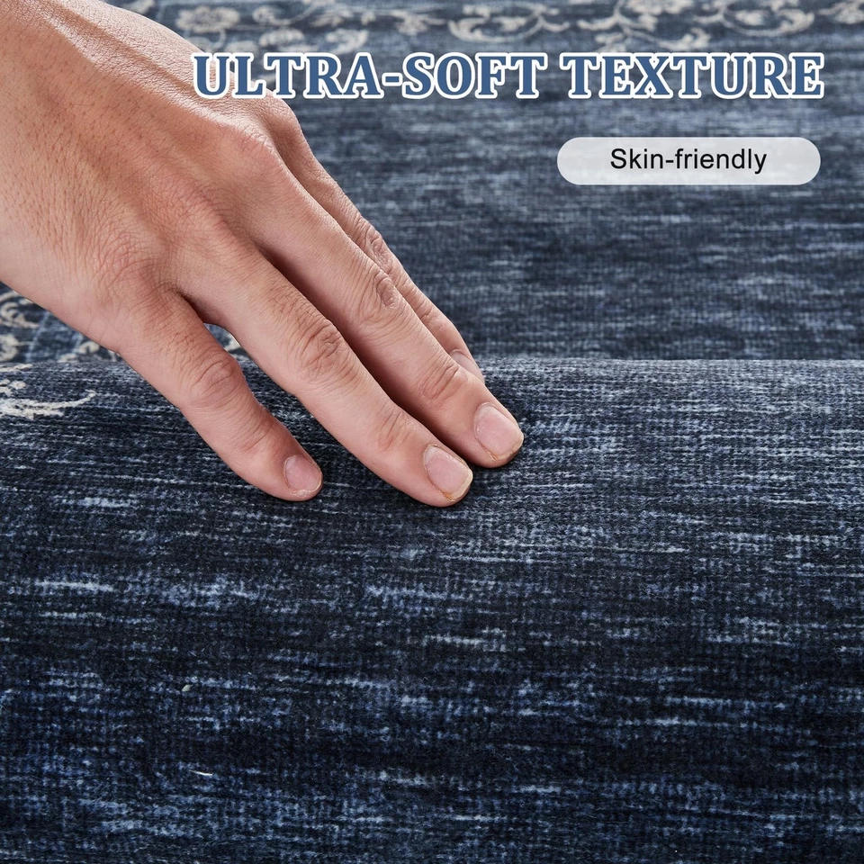 Alfombras Lavables Alfombra 8x10 para Salón Alfombra Floral Bordeada para Dormitorio N... Foto 3 de 4