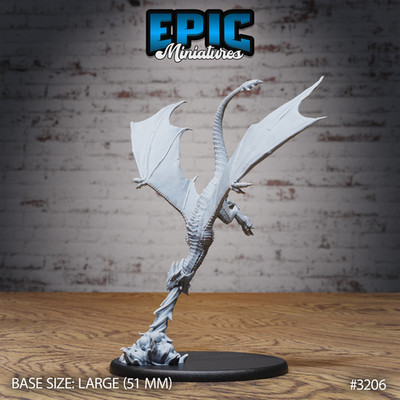 D&D Miniature Wyvern Classic Sky Diving (Large)- 3D Model Print DnD Figur Druck
