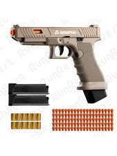 NEW Soft Bullet Gun Toy Pistol 100 Bullets 12 Shells 2 Magazines