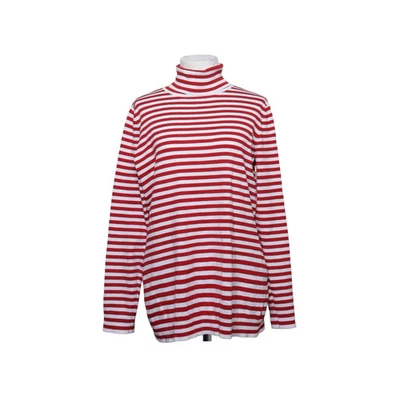 Tamaris, pull à col roulé, taille : 48, rouge/blanc, polyamide/viscose #cOx - Photo 1/4