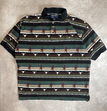 Vintage Wrangler Polo Mens XXL Aztec South Western Cowboy Shirt Embroidered AOP