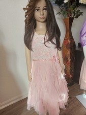 Jona Michelle Girls' Pink Formal Dress Flower Girl Polyester Size 7