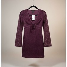 Forever 21 Lace Bow Mini Dress Size Medium NWT Merlot