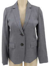 J Crew Womens Super 120s Wool Two Button Blazer Jacket Size 2 Dark Gray Career