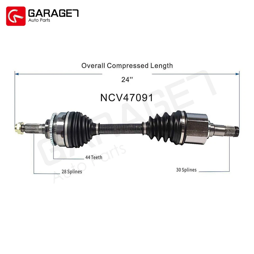 Conjunto de eje CV par delantero para Mazda MPV 2002 2003 2004 2005 2006 3,0 L V6 FWD Foto 3 de 4