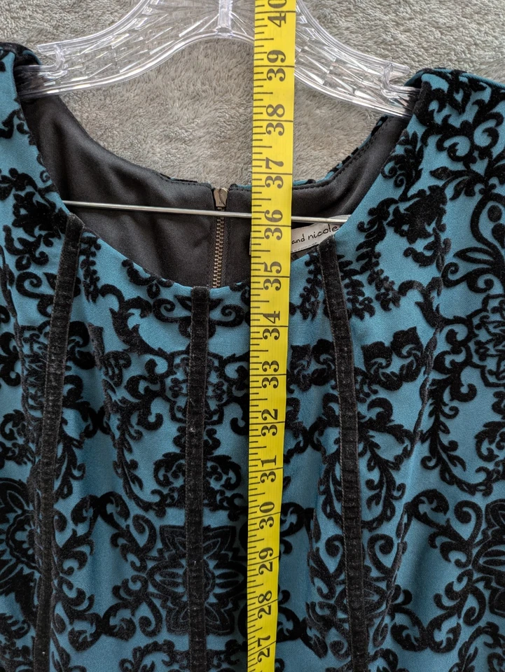 Vestido para mujer 18 sin mangas caprichoso terciopelo damasco texturizado Foto 3 de 4