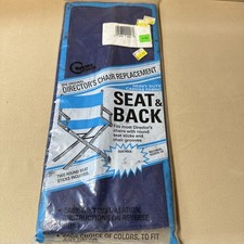 Vtg Gold Medal Directors Chair Replacement Seat & Back Navy Blue Canvas NOS