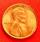 1955-S Lincoln Wheat Cent Penny GEM RED BU From an Original Bank Roll