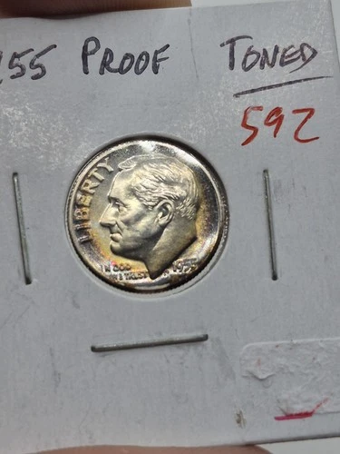 1955 Roosevelt Dime - Choice Gem Proof  Lustrous Nicely Toned