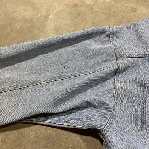 Vintage Columbia Tough Mother Jeans Denim Jacket Light Wash Distressed XL - Picture 12 of 18