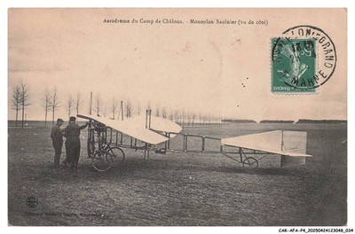 CAR-AFAP4-0211-AVIATION - Flugplatz Du Camp von Châlons - Eindecker Saulnier