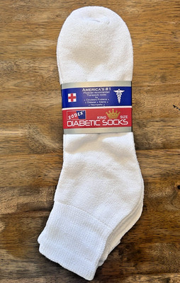 RODEX KING SIZE DIABETIC SOCKS 3 COUNT Size 13-15 Fits Shoe Size 9-15