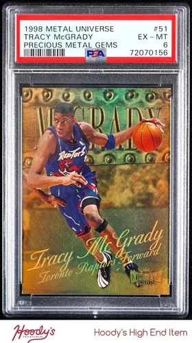 1998-99 Metal Universe Precious Metal Gems PMG #51 Tracy McGrady /50 PSA 6 EX-MT
