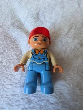 LEGO Duplo Figure 47394pb167 Blue Overalls Tan Shirt Bandanna Red Cap 2014