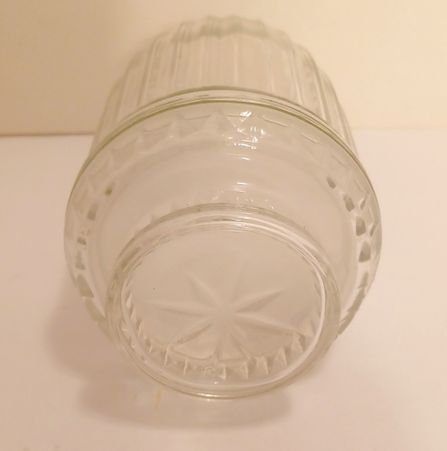 Barattolo barattolo farmacia a costine vetro ancoraggio vintage coperchio starburst 7" - Foto 4 di 10