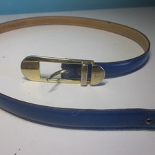 Vintage Blue Thin 5/8" Wide Womens Calderon Belt Size L Fits 30-33" Waist