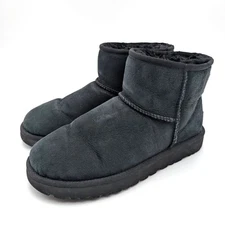 UGG Classic Mini II Water Resistant Genuine Shearling Boots Women's Black US8