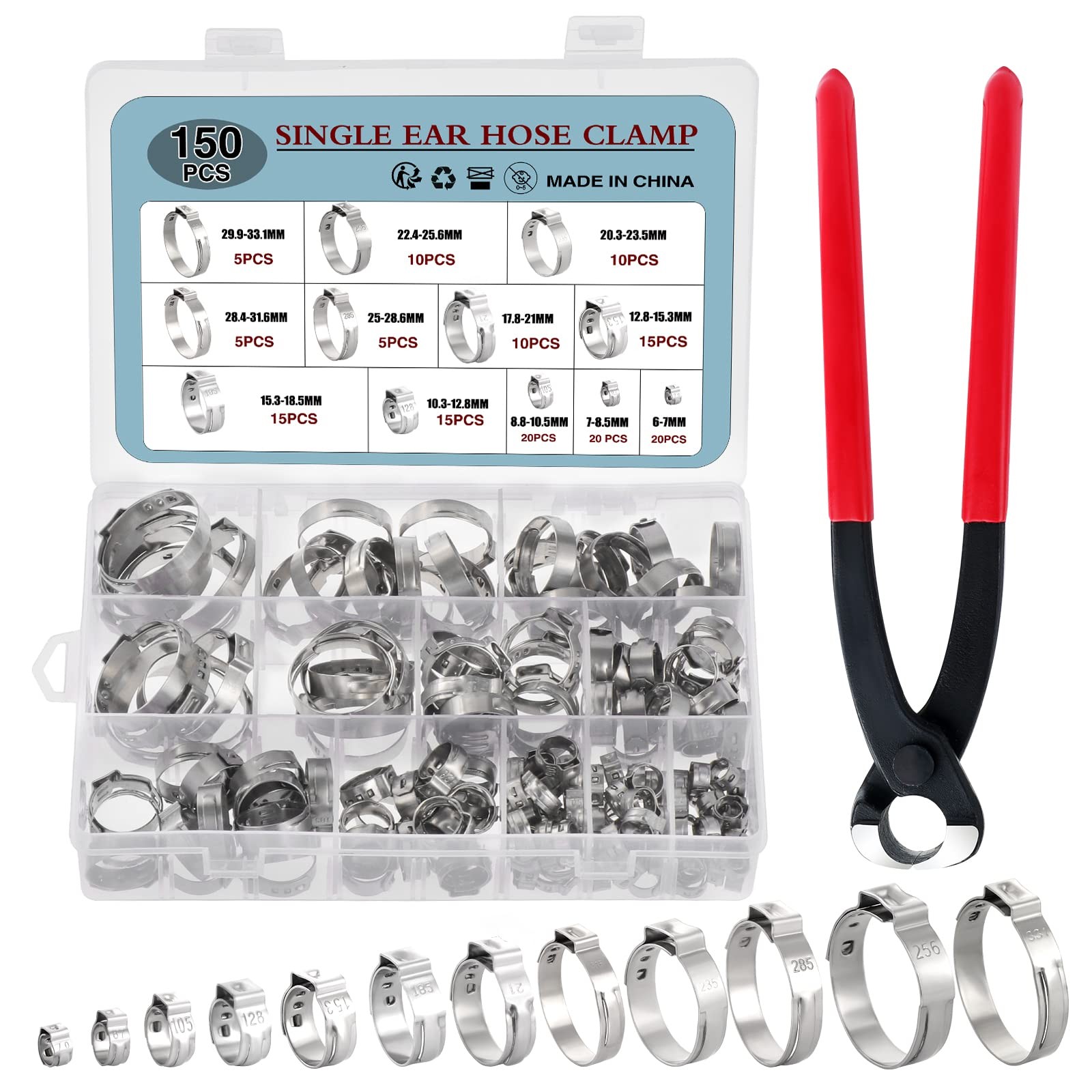 HSEAMALL 150PZ: Il Kit Definitivo Fascette Oetiker-Style Inox 304