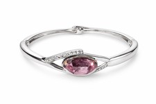 Warren James Sterling Silver Pink Lilac Purple Swarovski Crystal Bracelet