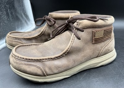 Ariat Spitfire Boots Moc Toe Men's 8.5 D Brown Bomber Leather Western Boots