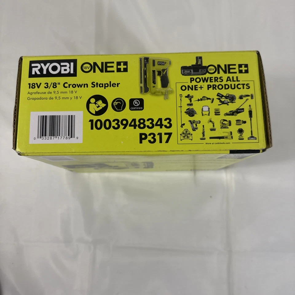 Grapadora corona accionamiento compresión Ryobi 18V 3/8" (solo herramienta) P317  Foto 4 de 4