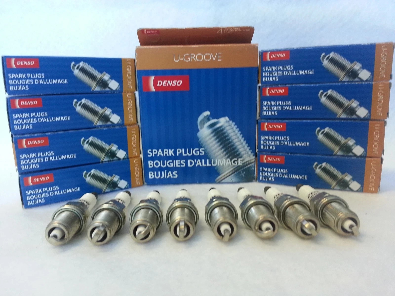 8x DENSO T20EPR-U15 5033 U-Groove Resistor Spark Plug