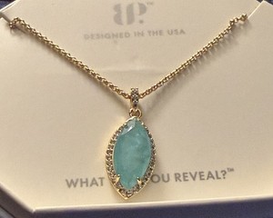 Bomb Party Necklace Aquamarine Fused W/Quartz Gold Plating “