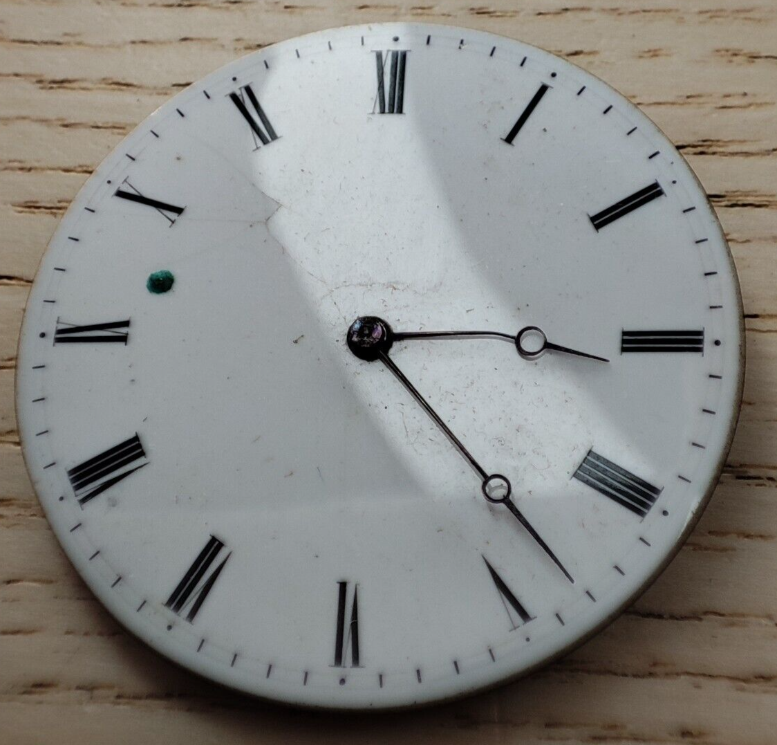 Vintage Pocket Watch Movement 39.3mm for Parts or Repair