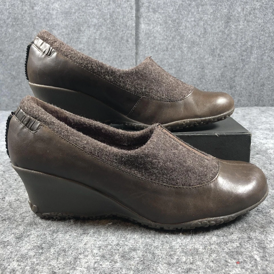 Sapato Merrell Feminino Tamanho 9 Espresso Tulipa Wedge Slip On Vibram QForm JA6122 - Imagem 2 de 4