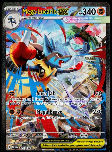 Mega Lucario ex 179/132 Mega Evolution NM Holofoil